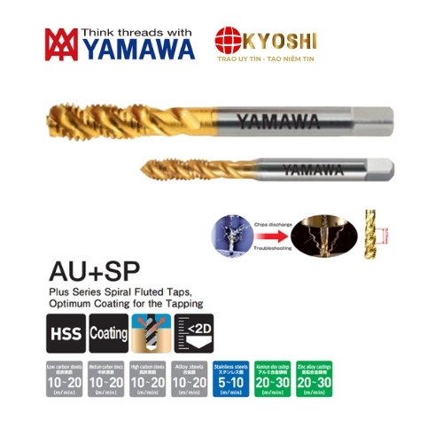 Mũi taro xoắn hiệu suất cao AU+SP từ Yamawa