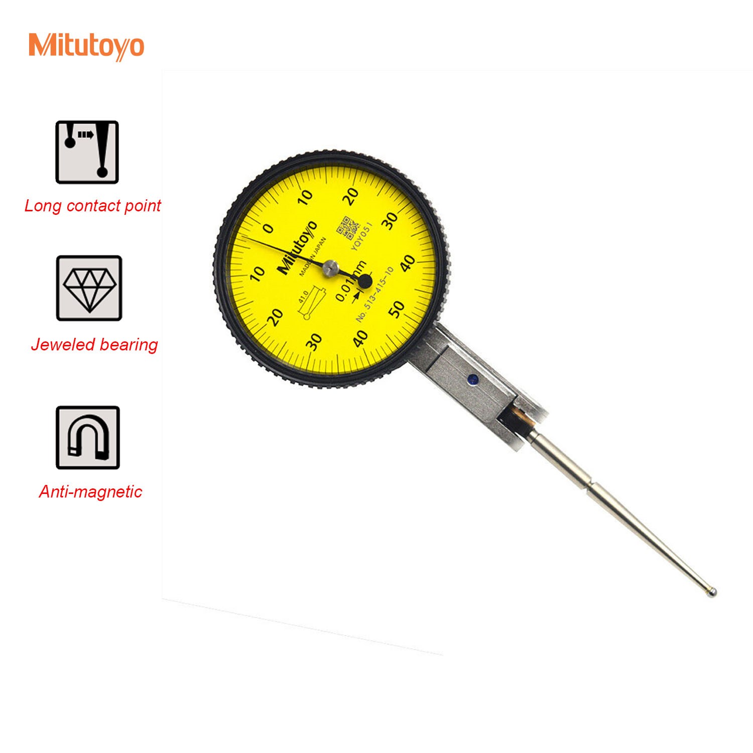 Đồng hồ so chân gập 1mm/0.01mm (513-415-10E)