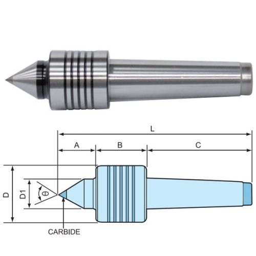 Đầu chống tâm máy tiện tải nhẹ VLC-172 VERTEX