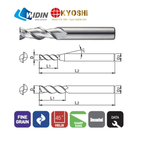 Dao phay hợp kim 2 me WAE302010 từ Widin