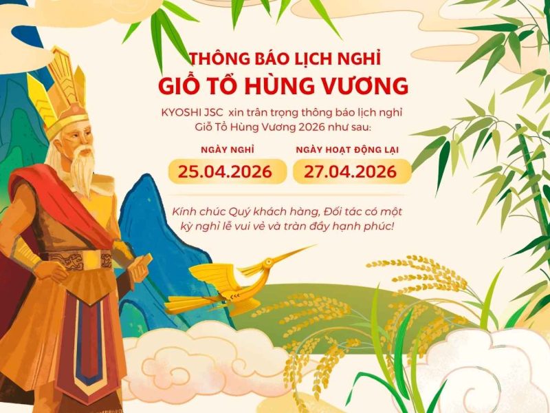 Kyoshi JCS thông báo Lịch nghỉ lễ Giỗ tổ Hùng Vương 10/3