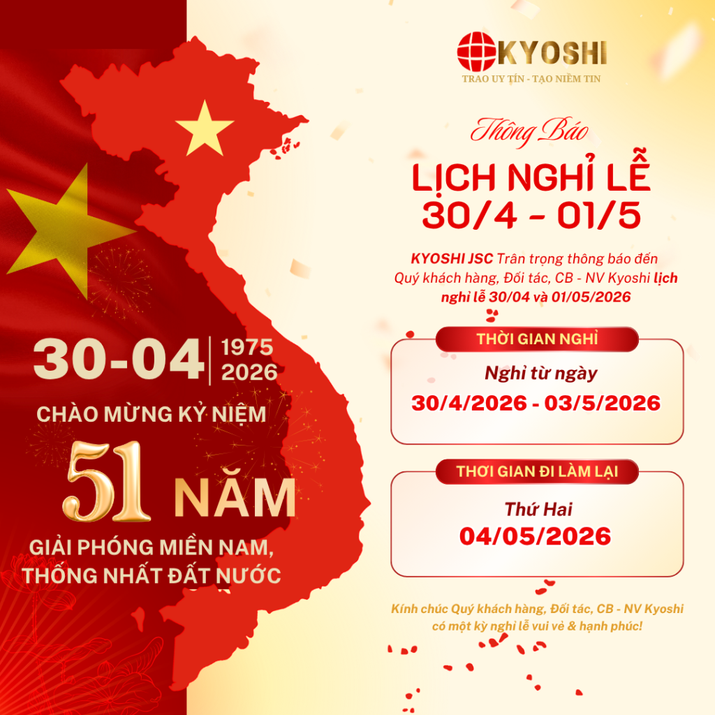 Thông báo Lịch nghỉ lễ 30/04 - 01/05 tại Kyoshi JSC